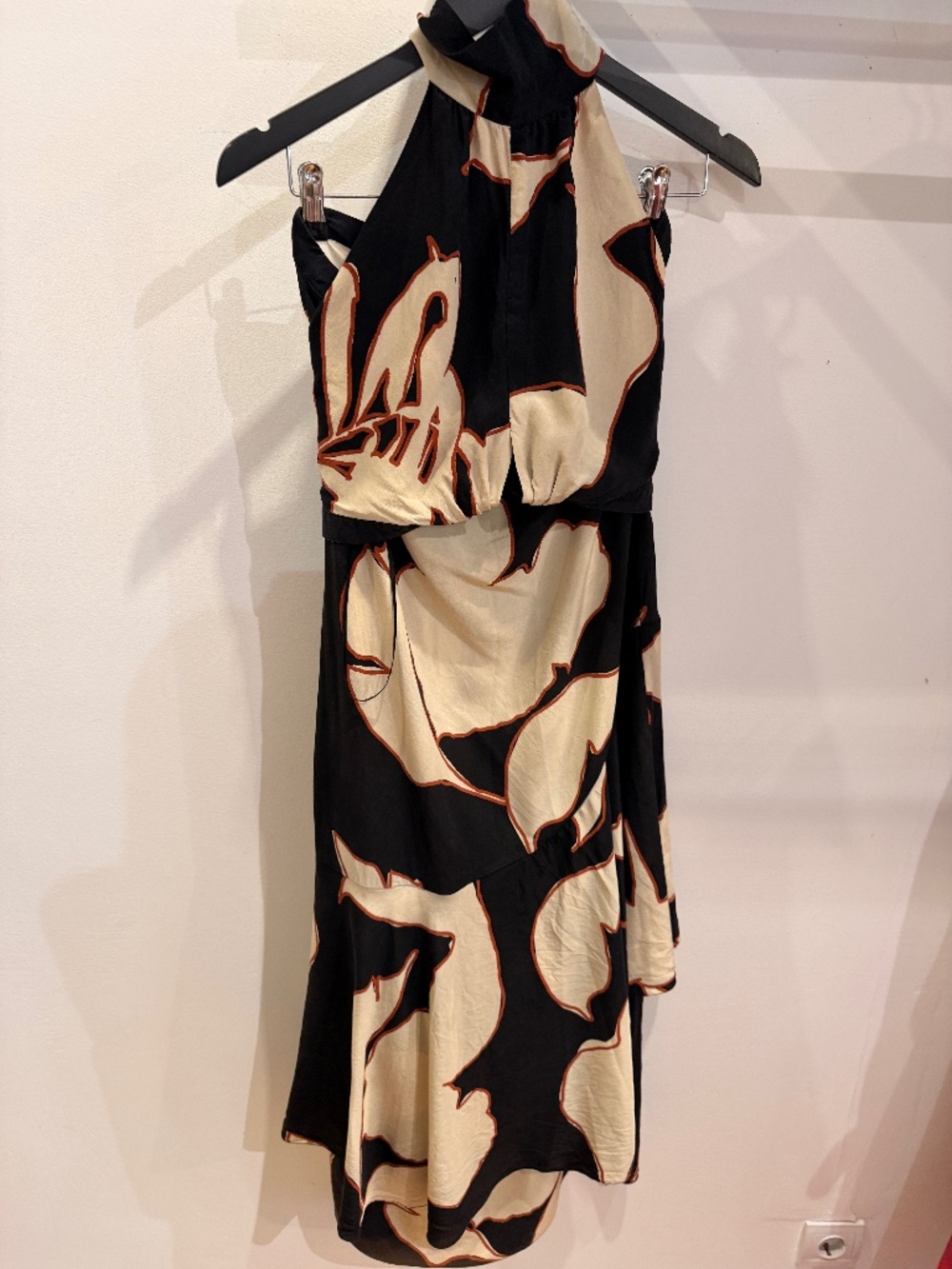 Johanna Ortiz Black and Cream Floral Two-Piece Set